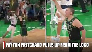 Payton Pritchard pulls up FROM THE LOGO AT THE 3Q BUZZER 😤  2024 NBA Finals [upl. by Mccormac]