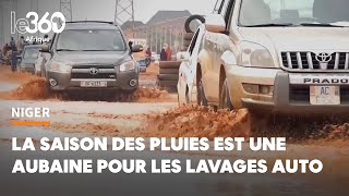 Niamey  il pleut de l’argent sur les laveurs de voitures à l’hivernage [upl. by Akeyla]