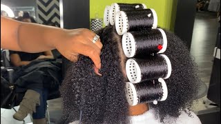 BEAUTIFUL NATURAL HAIR  ROLLER SET [upl. by Misak]