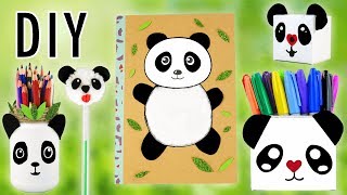 PANDA KAWAII BACK TO SCHOOL 5 IDEES DE FOURNITURES SCOLAIRES TUTO DIY [upl. by Koppel461]