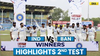 India Vs Bangladesh Highlights 2nd Test IND Beat BAN by 7 Wickets Wins Series By 20 Cricket News [upl. by Dolli]