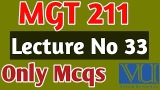 MGT  211 Lecture 33  MGT 211 Final Term Preparation mgt211lecture33  Vu lectures [upl. by Waring]