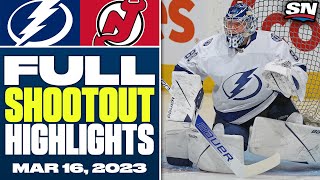 Tampa Bay Lightning at New Jersey Devils  FULL Shootout Highlights  March 16 2023 [upl. by Nomzzaj244]