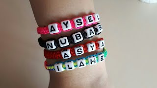 Isimli bileklik yapimi DiY bracelet Плетем именной браслет [upl. by Madelyn]