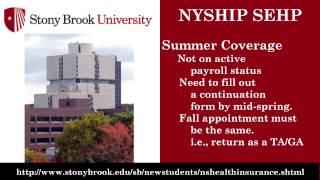 New Stony Brook Graduate Student Orientation  Part 3 Health Insurance [upl. by Aihsoem672]