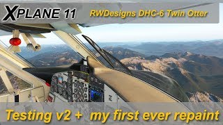 Xplane 11 RWDesigns DHC6 Twin otter v2  my own livery CLYW to CYVR [upl. by Gnanmos]