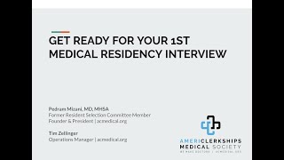 Get Ready for Your 1st Medical Residency Interview [upl. by Meill]