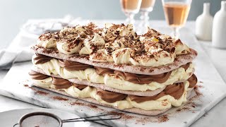 quotMeringueAmisuquot  Chocolate Hazelnut Meringue cake combined with Tiramisu flavours [upl. by Alfonse]