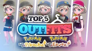 Top 5 Outfits in Pokemon Lets Go PikachuEevee [upl. by Nomit]