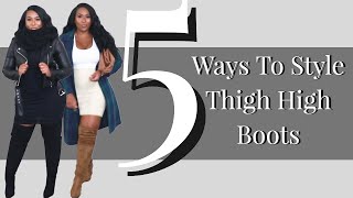 5 Ways to Style Thigh High Boots  Wide Calves [upl. by Aiello]