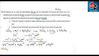 VALORACION CON DICROMATO DE POTASIO EN ACIDO CLORHIDRICO  QUIMICA GENERAL 1  FCEFYN  UNC [upl. by Lipski]