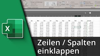 Excel Zeilen einklappen  Excel Spalten einklappen ✅ Tutorial [upl. by Dnaleel]