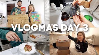 VLOGMAS DAY 3 chopped tv show at home recent package unboxing amp eat dinner with us [upl. by Pentheam]