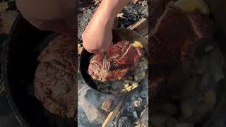 Cowboy Food In Under 1 Minute Cast Iron Pot Roast [upl. by Eiramanin]