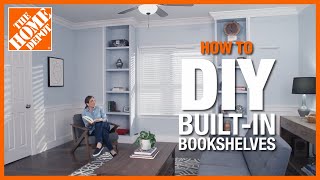 DIY BuiltIn Bookshelves  The Home Depot [upl. by Padget]