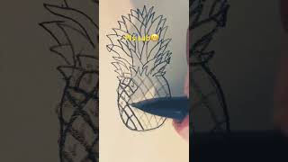 Pineapple drawing drawing cool tutorial [upl. by Tebazile]