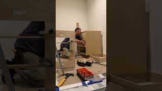 Installing vanities customwoodworking millworker finishingwoodworking installation [upl. by Eimilb]