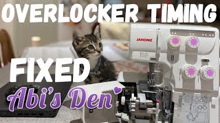 Overlocker Timing  Lower Looper Fix Janome Serger Repair  8002D AbisDen Overlocker Repair [upl. by Naimaj]