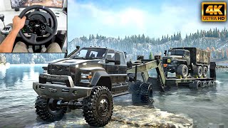 Ford f750 Super Duty  Drowned Truck Rescue  SnowRunner  Thrustmaster T300RS gameplay [upl. by Codie]