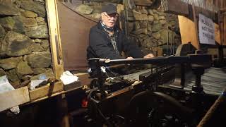 Tweed loom weaving at Gearrannan Blackhouse Village Isle Of Lewis [upl. by Aleen745]