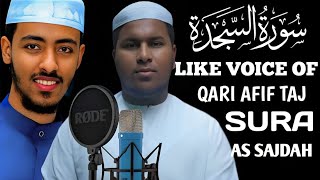 heart touching voice Qari Tawfik የሩህ ቀለብ ቁርአን ልዩ የቁርአን ቲላዋ ሱረቱ quotሰጅዳህquot ተዉፊቅ አል ሀበሺ [upl. by Nalani]