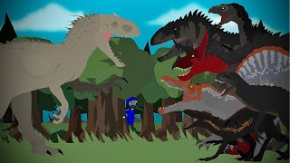 Indominus rexIndoraptor and Scorpius rex vs Night feeder  AUTO RPG Anything [upl. by Anaidni]