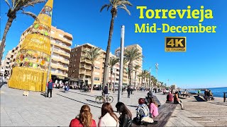 4K 🎄Torrevieja Costa Blanca Spain⎮Saturday Morning Beach amp Promenade Walking Tour 🎄 🇪🇸 [upl. by Jepson]