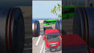 New short video Large Tanker Truck amp Mix Colour City Bus vs Bollards Crash in the game BeamNGdrive [upl. by Cecil]