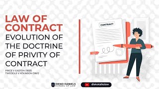 CONTRACT LAW  EVOLUTION OF THE DOCTRINE OF PRIVITY OF CONTRACTPRICE V EASTON TWEEDLE V ATKINSON [upl. by Ias]