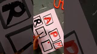 Black outline Red colour 🥰 cute Tag Capital letters 🥰 Beautiful letters 🥰 cute alfabet APMSRN 🥰 [upl. by Laleb436]