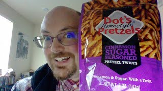 Dots® Homestyle Pretzels Cinnamon Sugar Pretzel Twists Taste Test [upl. by Eelatan]