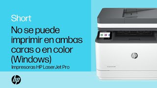 No se puede imprimir en ambas caras o en color Windows  Impresoras HP LaserJet Pro  HP Support [upl. by Aloz]