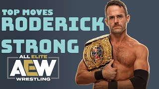 Roderick Strong Top Moves Signatures amp Finisher  Moveset Lab [upl. by Ddat129]