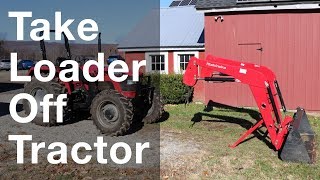 Taking Front Loader Off tractor In 4 Minutes [upl. by Mckenzie]