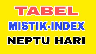 TABEL MISTIKINDEX NEPTU HARI [upl. by Anileda]