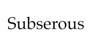 How to Pronounce Subserous [upl. by Lartnom]