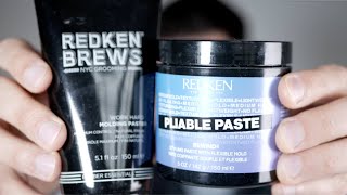 Compared Redken Brews Molding Paste vs Redken Pliable Paste [upl. by Remoh]