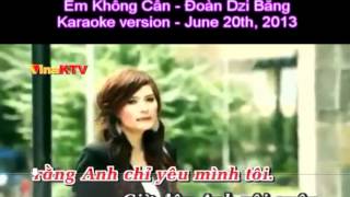 Em Khong Can  Doan Di Bang  Music Karaoke [upl. by Tedd]