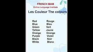 Les Couleur French colours name in French frenchmam frenchcolors coloursnameinfrench [upl. by Soilissav]