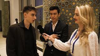 Daniil Dubov and Nodirbek Abdusattorov chat with Charlize van Zyl  FIDE World Rapid Championship [upl. by Rosenberger]