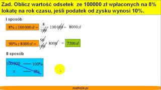 Lokaty i odsetki od kapitału  Obliczenia bankowe  Matfiz24pl [upl. by Luz369]