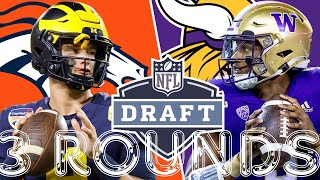 3 ROUND 2024 NFL MOCK DRAFT  DENVER SNAGS A QB [upl. by Chenee]