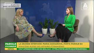 LA GRANDE INTERVIEW MARIA ZAKHAROVA PORTEPAROLE DU MINISTÈRE RUSSE DES AFFAIRES ÉTRANGÈRES [upl. by Gordon]