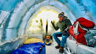 11 Day Ice Igloo Build With Wood Stove At 30°F [upl. by Ambrosane]