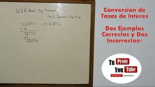 Conversion de Tasas de Interes Ejemplos TuProfeYouTube [upl. by See137]