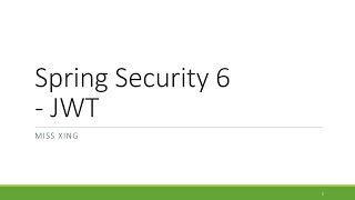 5 Spring Security 6  JSON Web Token [upl. by Deden]