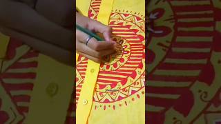 Hand painting a kurta  Fabric painting shorts art handpainted painting youtubeshorts foryou [upl. by Ahseyi307]