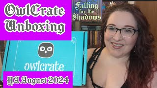 OwlCrate YA August 2024 Falling for the Shadows 🧛‍♀️ OwlCrate Unboxing [upl. by Dirk723]