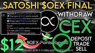 Satoshi OEX live withdrawal new update  Oex Coin price today  OpenEx app mining news Crypto trade [upl. by Milla]