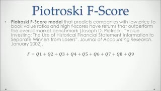 Piotroski F Score with Excel [upl. by Haym761]